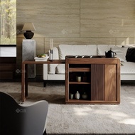 North American black walnut tea cart mobile side living room home solid wood coffee table balcony co