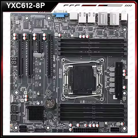 Cloud Star C612 M ATX Server Motherboard LGA2011 3 DDR4 8 Slots M.2 NVMe Quad 2.5G LAN BMC PCIe3.0 S