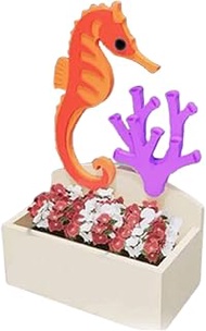 13.39" Dolomite Sea Horse Succulent Bud Flower Pot Planter for Garden Decoration, DIY Outdoor Planters Orange Animal Coral Shape Planter, Ocean Collection