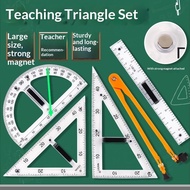 W&F Hot Sale Magnetic Geometry 3/5-Piece Set 40cmProtractor Triangle Rulers & Compass for Math Teach