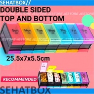MEDICINE BOX 14 AM PM DOUBLE SIDED 7 DAYS 7 DAYS PILL BOX VITAMIN TRAVEL