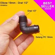Elco Connector Elbow PE Hose 19mm to Thread 1/ 2 inch