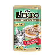 Nekko Wet Cat Food in Pouch for Kitten Adult and Senior 7+ เน็กโกะ อาหารเปียก แมวโต ลูกแมว เกรวี่ เยลลี่ 48 ซอง
