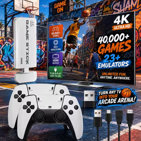 X8 Ultra Game Stick 64GB Retro Video Game Console 40000+ Games 23+ Emulators 4K HD Wireless Controll