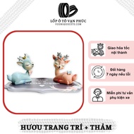 Pair Of Deer Car Decoration - Pink Blue, Deer Carpet - Van Phuc Car Tires