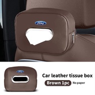 Car Seat Back leather Tissue Box Storage Box Interior Accessories For Ford Ranger Raptor T6 T7 WL Ev