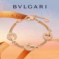 【100% original】Bvlgari Bvlgari openwork 18 kt rose gold bracelet（18K / 750 emas asli） set with full 
