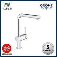 GROHE Minta Single Lever Kitchen Mixer Tap with Pull-Out and Dual Spray Function L-Spout (2 Colours available)