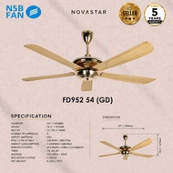 NSB Fan FD952 DC motor Xtreme Max 54" Remote Control Ceiling Fan GM AB GD 3 Colours DC Motor RF 8 Sp