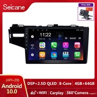 QLED Seicane 10.1Inch Touchscreen Android 10.0 Car Auto Radio Head Unit Para 2014 HONDA Jazz/Fit