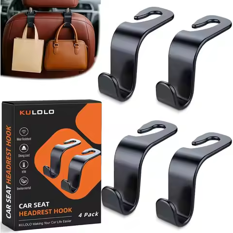 Car Seat Hooks & Holder - 4 Pack, 55 lb Heavy Duty, Eco PP Car Hooks for Seat/Bag/Baby Gear/Gym Bag/