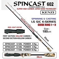 KENZI SPINCAST 602 SPINNING AND CASTING ROD 5-12LB 6KG/ 6-14 LB 8KG/ 7-15LB 10 KG 180CM