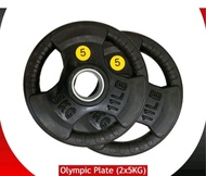 5KG Olympic Rubberised Weight Plate x 2 units gym equipment workout best