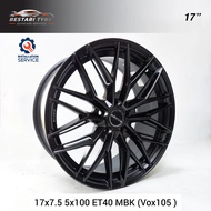 (VOX105) NEW SPORT RIMS LIGHT RAXER WHEELS FLOW FORMING 17 INCH 17x7.5 5x100 ET40 MBK READY STOCK