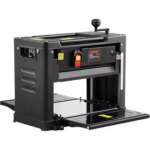 13 Dual-Blade 15-Amp Benchtop Planer with 12 Infeed Table for Quiet Hard and Soft Wood Shaping