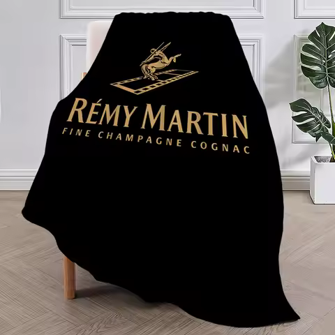Logo French Cognac R-Remy M-Martin Blanket Plush Nap Sofa rug for Living Room Warm Office Bedroom Bi