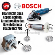 MESIN Bearing Set 3pcs Bosch GWS 700 Grinder Laher Laker Lahar Parts Spindle Head Upper Lower Armatu