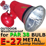 Heavy Duty RED METAL E27 lamp holder ES ADJUSTABLE weatherproof PAR 38 spotlight - wirasz