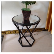 coffe table besi minimalis meja sidetable besi modern top kaca