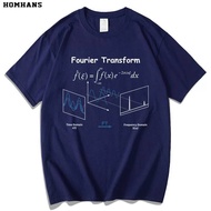 Fourier Transform Formula Printed Short-Sleeve Pure Cotton Loose Fit Large Size Science T-Shirt For 