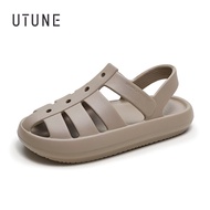 UTUNE Large Size Men's Shoes Roman Sandals Baotou Outer Wear Casual Anti-slip Sandals EVA Thick-sole
