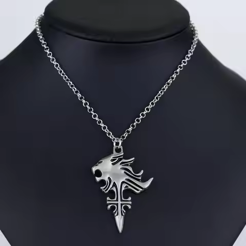 Final Fantasy VIII Necklace Sleeping Lion Heart Griever Squall Leonhart Lion Head Necklaces Pendants