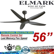 (New) Elmark Saki Ceiling Fan 56 inch Remote Control (DC Motor) 5 Blade 12 Speed Kipas Elmark