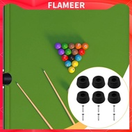 [FlameerMY] 6x Billiard Cue Bottom Cover with Screw Game Club Protector Repair Black