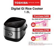 [FREE GIFT]Toshiba RC-18ISPS Black Aluminum 3mm 7-layer Inner Pot Low GI Rice Cooker, 1.8L