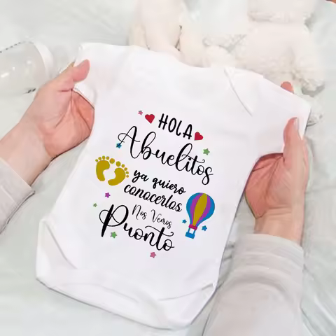 Hello Grandparents I Want To Meet You See You Soon Printed Baby Bodysuit Pregnancy Announcement Outf