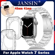 สาย สำหรับ Apple Watch 7 สายนาฬิกา สีใส สาย for Apple watch 7 เคส 41mm 45mm ใส เคสซิลิโคน เคสนาฬิกาข้อมือ แบบ อุปกรณ์เสริมสม