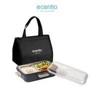 ecentio lunch box set stainless 850ml kecil tempat makan anti tumpah free sendok tas bekal