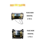 1 TO 1 & 1 TO 2 Fuse Box Holder Car Audio System Digital Fuse Holder With Meter Power Amp Fuse Box A