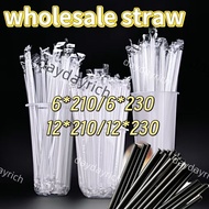 100PCS BOBA straw 12mm*21/23cm Juice Straw 6mm*21/23cm Individually Wrapped plastic milktea straw