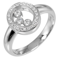 Chopard Happy Diamonds ring, size 8, 18K white gold with diamonds, approximately 6.2g, for women. [P