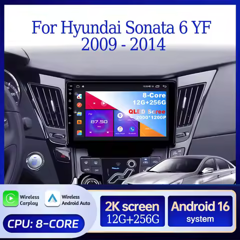 Android 16 For Hyundai Sonata 6 YF 2009 - 2014 Wireless ZLink CarPlay Stereo Multimedia Player 8 COR