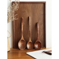 Wooden Dry Rice Spoon Household Long-Handled Wooden Spoon Eating Broadcasting Powder Spoon Japanese 