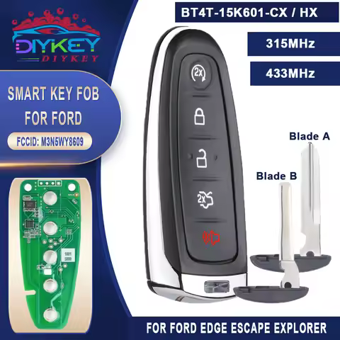 DIYKEY M3N5WY8609 315/433MHz ID46 5 Buttons For Ford Edge Escape Expedition C-max Taurus Flex Focus 