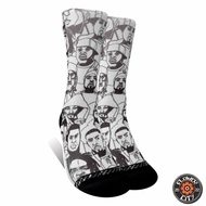 No. F80 Fullprint Socks with The Guys Black and White Motif (FC)