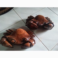 kerajinan asbak kayu jati kepiting
