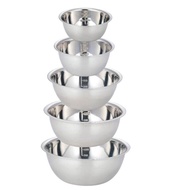 Stainless Steel Mixing Bowls (Set of 5) Non Slip Nesting Whisking Bowls Set Mixing Bowls for Salad C