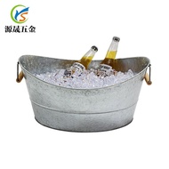 Ingot European American Double Ear Ice Bucket Iron Made White Iron Ice Bucket Ice Bucket Large Size 
