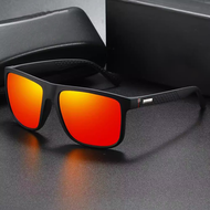 Retro kuadrat polarizasi kacamata matahari sepeda olahraga pria dan wanita lensa warna