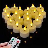 6pcs/12pcs/24pcs Flameless Tea Lights, Candles With 10-Key Remote Control & 24-Hour Timer, Realistic