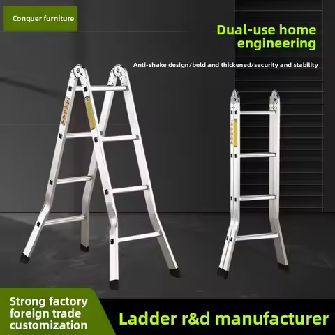 Aluminum Alloy Herringbone Ladder Thickened Foldable Joint Engineering Ladder Double-sided Herringbo