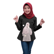 Kaos Anak Tanggung Remaja Perempuan Lengan Panjang Muslimah Series - Hitam