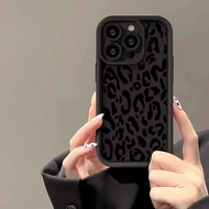 For Motorola MOTO G86 G06 G85 G64 E15 Full Coverage Leopard Black Silicone Casing Protective Case