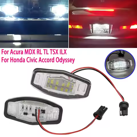 For Honda Civic 2001-2015 Accord 4D 2003-2017 Odyssey Pilot Acura MDX RL TSX RDX TL ILX LED License 