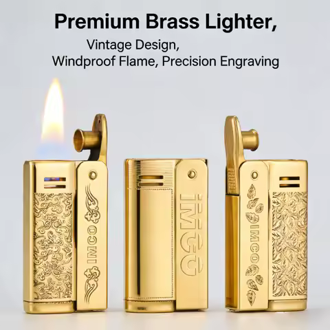 IMCO 6800 Vintage Lighter - Stainless Steel & Brass Craftsmanship with Laser Engraving | Timeless Co