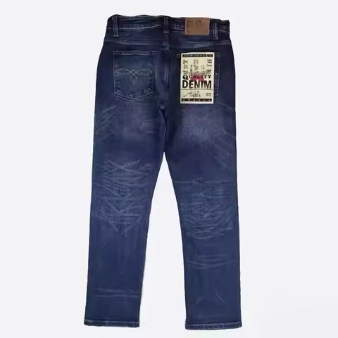 RRL American Retro Elastic Denim Jeans Indigo Washed Thick Straight Cut Wear Resistant Men's mid Wai